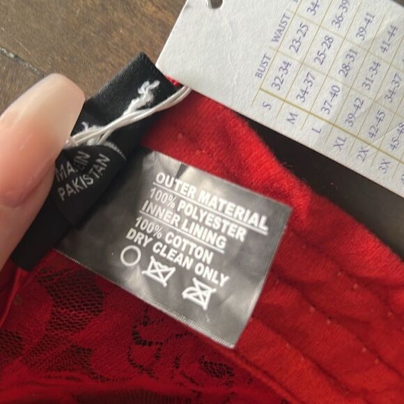 NWT Daisy corsets Lavish Red Sheer Lace Underwire Waist Cincher Corset - Picture 12 of 15